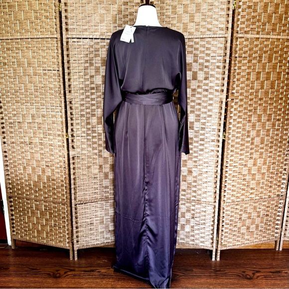 NWT ASOS Curve bronzey/purpley hammered satin evening dress 14 - Picture 6 of 13